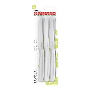 Kaimano - Coltelli da tavola con manico in plastica 6 pz bianco