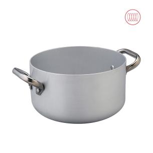 Pentole Agnelli - Casseruola professionale alta in alluminio 2 manici 24 cm