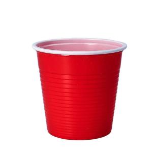Dopla - Bicchieri in plastica riutilizzabili bicolore 30 pezzi 230 ml rosso
