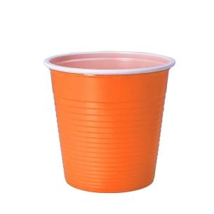 Dopla - Bicchieri in plastica riutilizzabili bicolore 30 pezzi 230 ml arancio