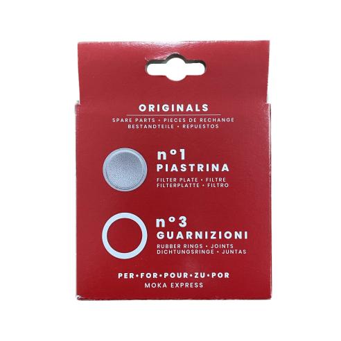 Bialetti Ricambio Guarnizioni + Filtro 12 Tazze Moka Originale