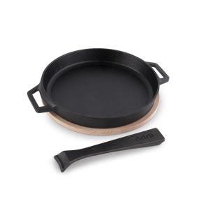 Ooni - Padella tonda in ghisa e supporto in legno 23 cm 2