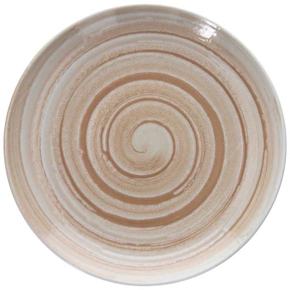 Tognana - Round porcelain pizza plate 33 cm brown spiral
