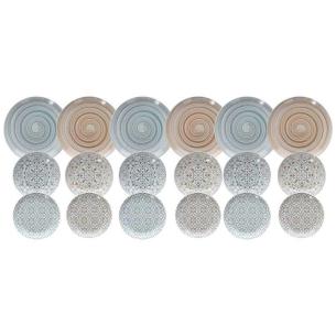 Tognana - 18 piece porcelain plate service Aura multicolor line