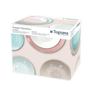Tognana - Set of 18 plates in porcelain Metropolis Pepper Bamboo line 2