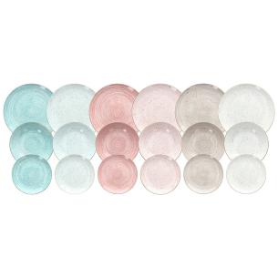Tognana - Set of 18 plates in porcelain Metropolis Pepper Bamboo line