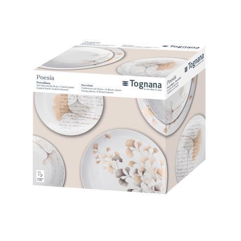 Tognana - Servizio di piatti 18 pezzi in porcellana linea Madison Poesia