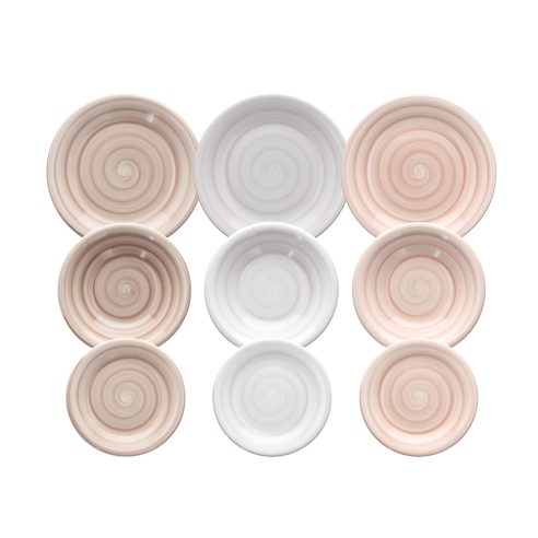 Tognana - Servizio di piatti 18 pezzi in porcellana linea Sabrina Cipria multicolor