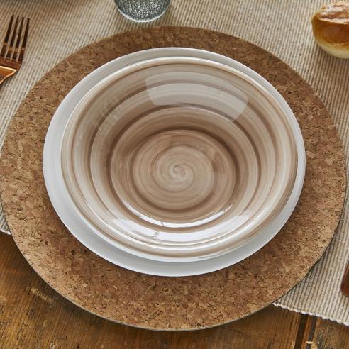 Tognana - Servizio di piatti 18 pezzi in porcellana linea Sabrina Cipria multicolor