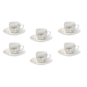 Tognana - Set of 6 Madison Poesia coffee cups with saucers