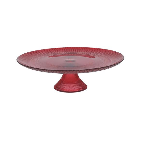 Tognana - 28 cm red glass cake stand Passion line