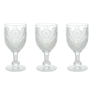 Tognana - Set of 3 transparent glass goblets from the Savoia line of 320 ml