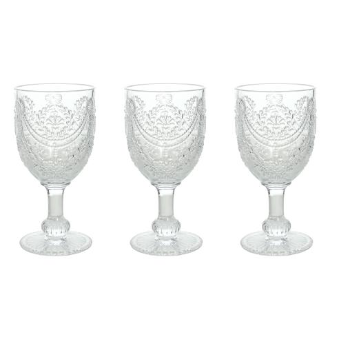 Tognana - Set of 3 transparent glass goblets from the Savoia line of 320 ml