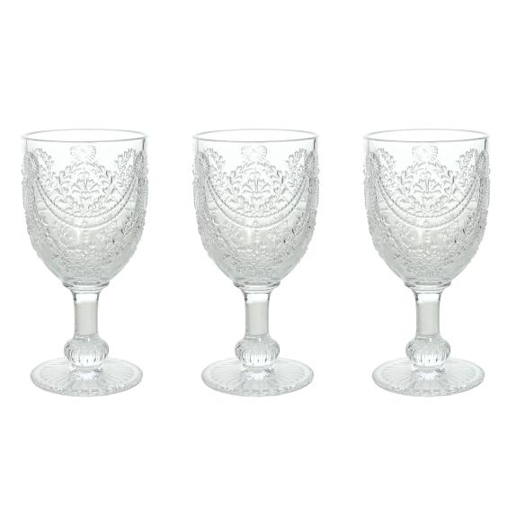 Tognana - Set of 3 transparent glass goblets from the Savoia line of 320 ml