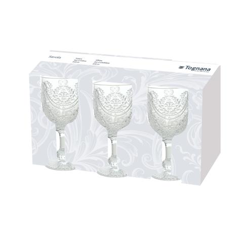 Tognana - Set 3 calici in vetro trasparente linea Savoia da 320 ml