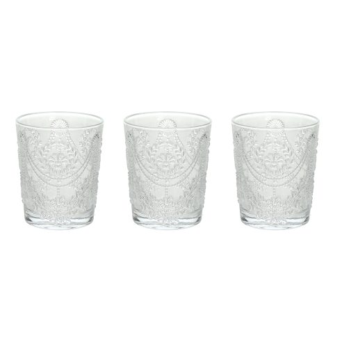 Tognana - Set of 3 glasses in transparent glass, Savoy line, 320 ml