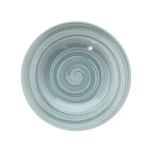 Tognana - Piatto fondo in porcellana linea Aura spirale blu