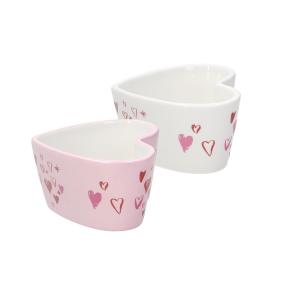 Tognana - Heart shape porcelain bowl Relief Amore line 200 ml
