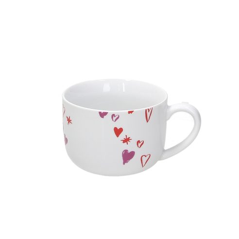 Tognana - Tazza da colazione in porcellana linea Relief Amore 480 ml bianca