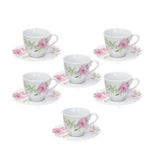 Tognana - Coffee cups with saucers Cappetta line Wild Rose set 6 pieces