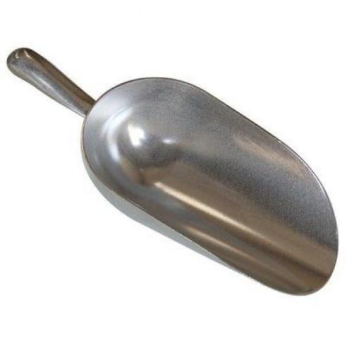 Paletta Sessola tonda in alluminio per farina e legumi da 26 cm