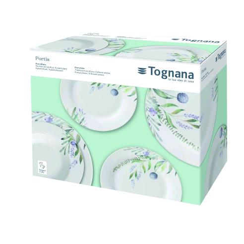 Tognana - Servizio di piatti in porcellana 18 Pz Portia linea Olimpia