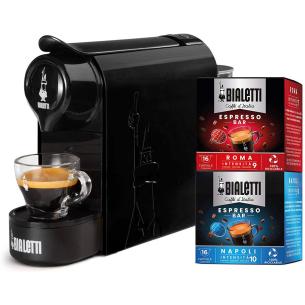 Bialetti - Gioia bundle espresso coffee machine with 32 capsules