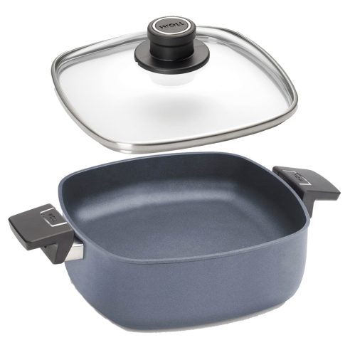 Woll - Diamond lite forged aluminum non-stick square induction saucepan 2 handles with lid 24 cm