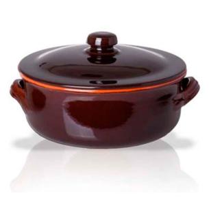 Benegiamo - Terracotta saucepan with lid 2 handles 28 cm