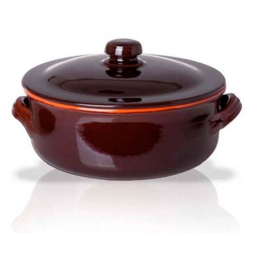 Benegiamo - Terracotta saucepan with lid 2 handles 28 cm
