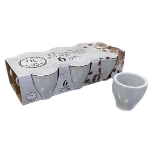 Set 6 tazzine da caffè in ceramica senza piattino