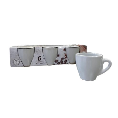 Tazze da caffè - Tazzine da Caffè Bianche da 6 Pezzi