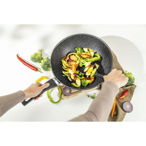Ballarini - Vipiteno padella Wok in alluminio antiaderente nerolite da 28 cm adatta per induzione