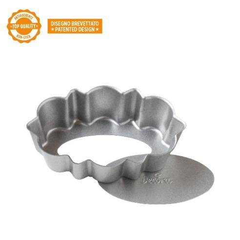 Decora - Stampo crostata ovale antiaderente fondo rimovibile Design Tart 11.5 cm