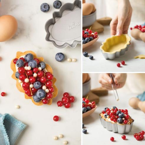 Decora - Stampo crostata ovale antiaderente fondo rimovibile Design Tart 29 cm