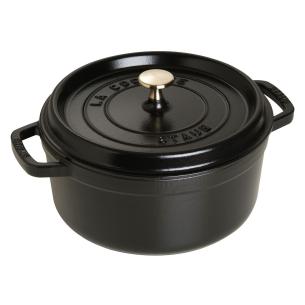 Staub - Cocotte round casserole in black enamelled cast iron 24 cm