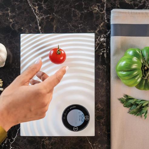 Guzzini - Bilancia da cucina elettronica Ripples 5 kg bianco latte