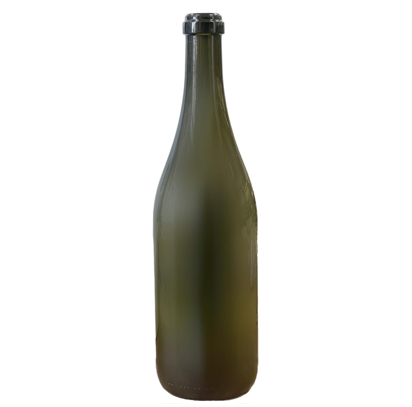 Bottiglia vetro scuro per spumante birra prosecco capacità 750 ml.