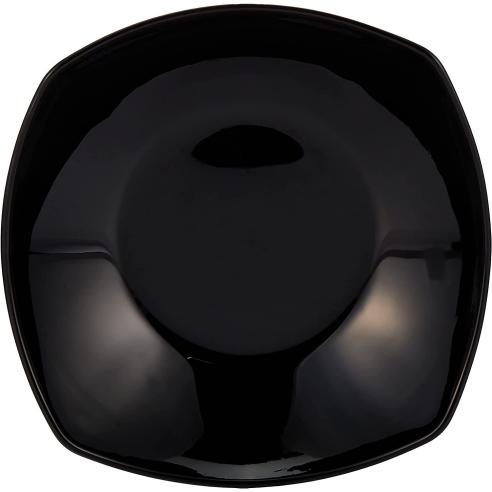 Bormioli - Piatto fondo quadrato in vetro temperato linea eclissi nero 21 cm