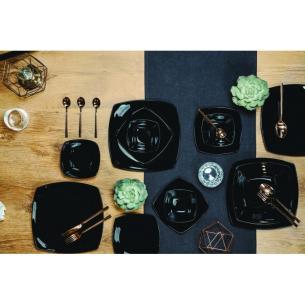 Bormioli - Black eclipse line tempered glass square salad bowl 22 cm 2