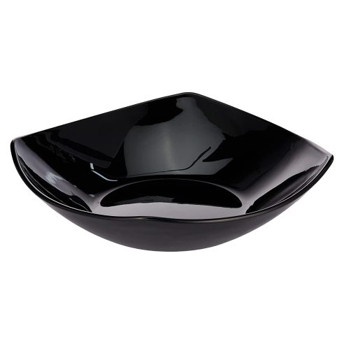 Bormioli - Square deep plate in black eclipse line in tempered glass 21 cm