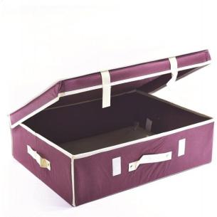 Scatola porta biancheria Ordinotta bordeaux in TNT rettangolare 33x28x16 cm