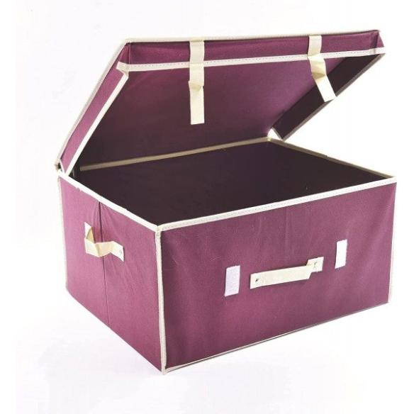 Rectangular bordeaux Ordinotta laundry box in non-woven fabric 50x40 cm