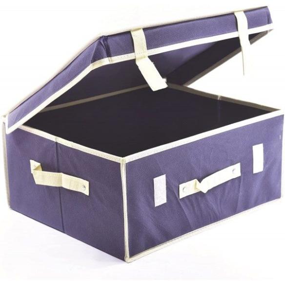 Blue Ordinotta rectangular TNT laundry box 50x40 cm