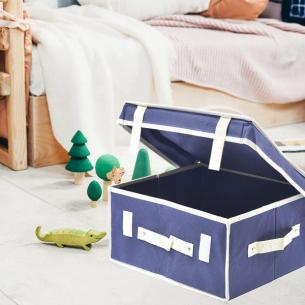 Blue Ordinotta rectangular TNT laundry box 50x40 cm 2