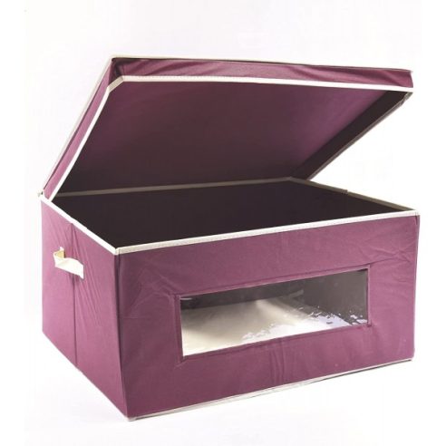 Rectangular Bordeaux TNT laundry box Ordinotta 60x50x30 cm