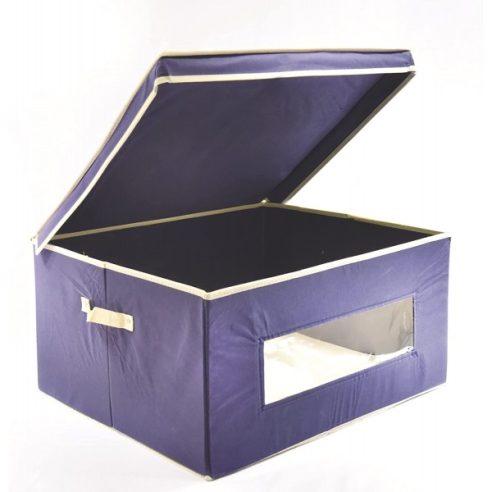 Blue Ordinotta rectangular TNT laundry box 60x50x30 cm