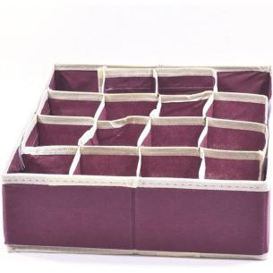 Scatola organizer 16 scomparti Precisotto in tessuto TNT 35x27x9 cm bordeaux