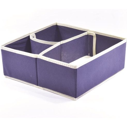 Precisotto 3-place organizer box in blue non-woven fabric 28x28x11 cm