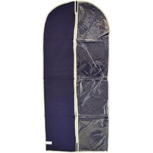 Hanging case for short clothes in non-woven fabric with window 60x137 cm blue 2